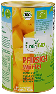 Pfirsich-Würfel
